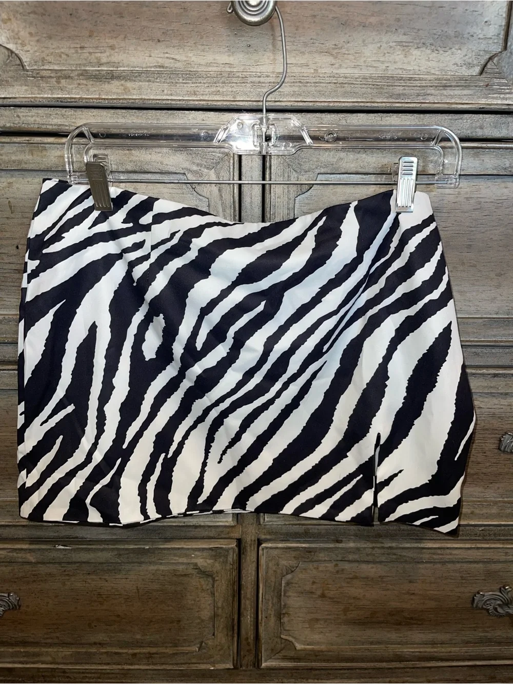 Tiger Mist Zebra Print Mini Skirt - Black & White - Picture 2 of 11